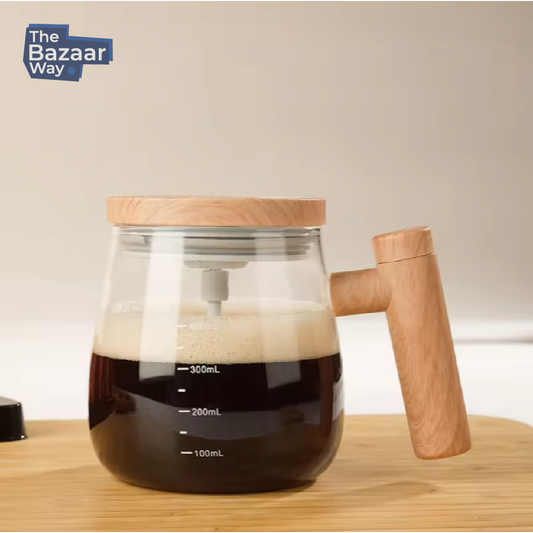 Wooden Handle Glass Coffee Pot