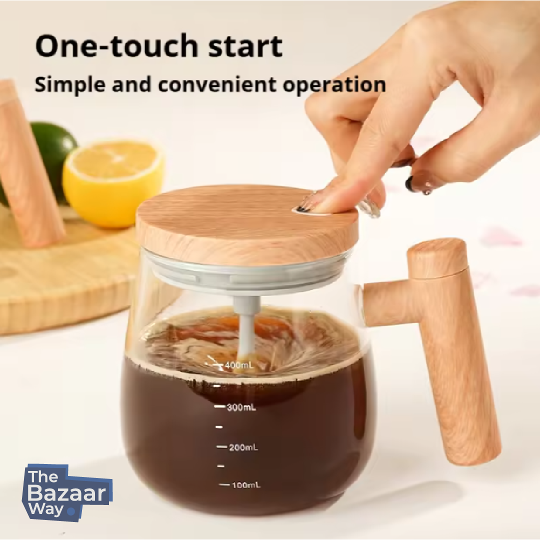 Wooden Handle Glass Coffee Pot