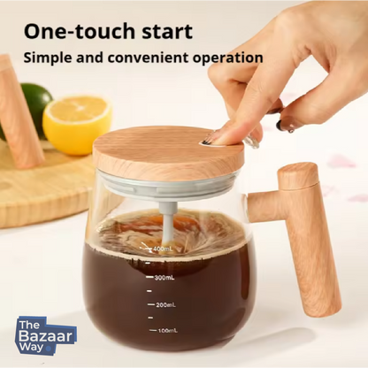 Wooden Handle Glass Coffee Pot