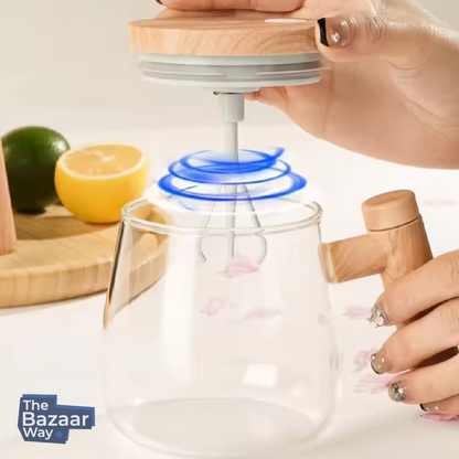 Wooden Handle Glass Coffee Pot