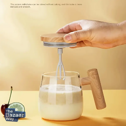 Wooden Handle Glass Coffee Pot