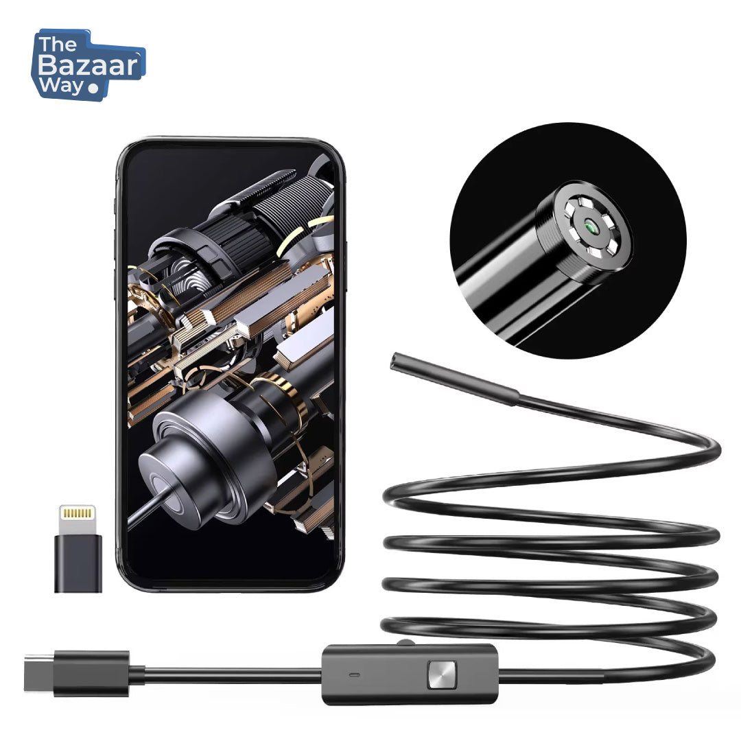 HD Flexible Endoscope Camera – Waterproof Inspection Camera for Car, Pipes & Mobile (Android/iPhone Compatible)