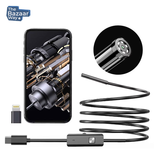 HD Flexible Endoscope Camera – Waterproof Inspection Camera for Car, Pipes & Mobile (Android/iPhone Compatible)